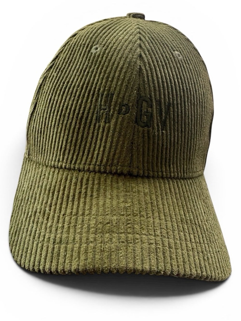 Corduroy Baseball Cap in Olive Green - Unbranded